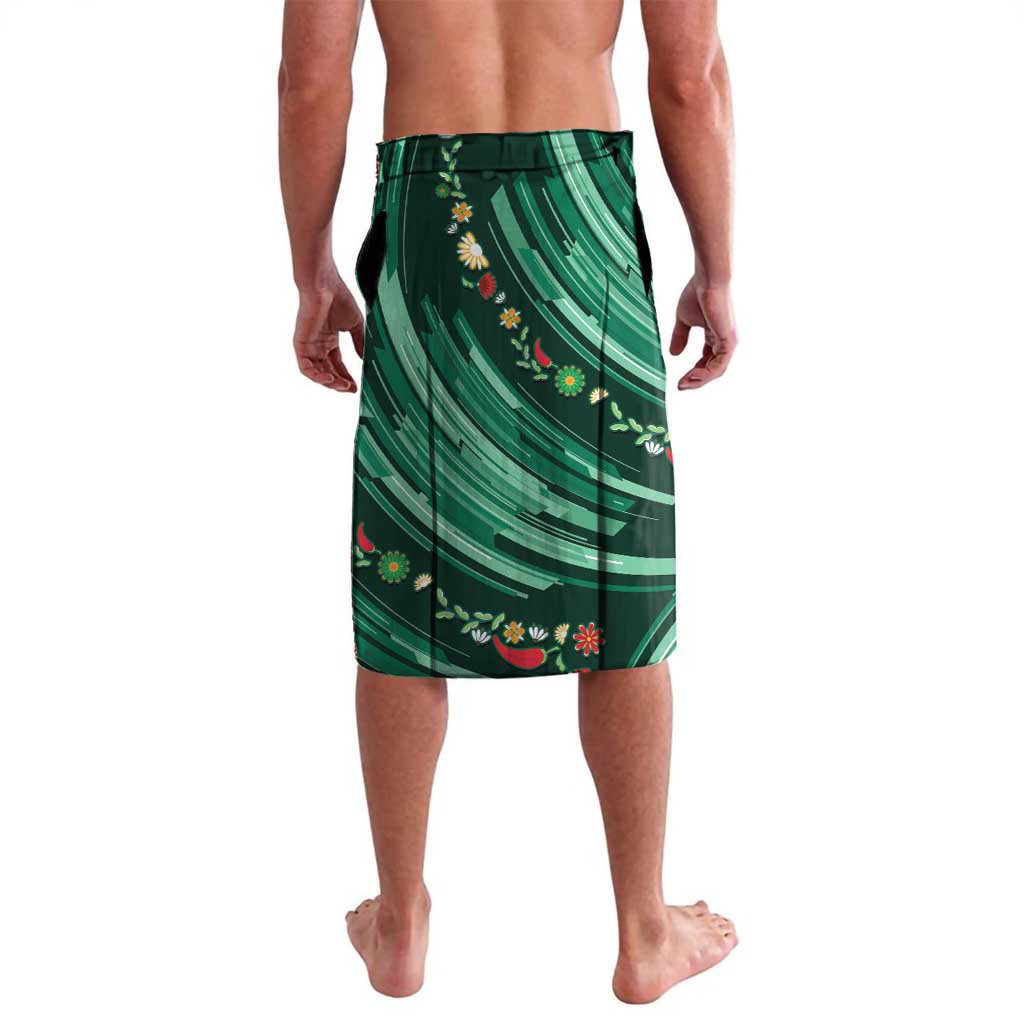 Custom Mexico Football Lavalava Aztec Eagle With Mini Floral Patterns