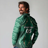 Custom Mexico Football Long Sleeve Polo Shirt Aztec Eagle With Mini Floral Patterns
