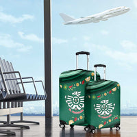 Mexico Football Luggage Cover Aztec Eagle With Mini Floral Patterns