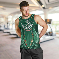 Custom Mexico Football Men Tank Top Aztec Eagle With Mini Floral Patterns