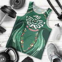 Custom Mexico Football Men Tank Top Aztec Eagle With Mini Floral Patterns