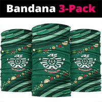 Mexico Football Neck Gaiter Aztec Eagle With Mini Floral Patterns
