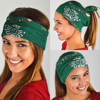 Mexico Football Neck Gaiter Aztec Eagle With Mini Floral Patterns