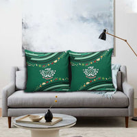 Mexico Football Pillow Cover Aztec Eagle With Mini Floral Patterns