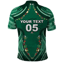 Custom Mexico Football Polo Shirt Aztec Eagle With Mini Floral Patterns