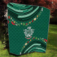 Mexico Football Quilt Aztec Eagle With Mini Floral Patterns