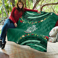 Mexico Football Quilt Aztec Eagle With Mini Floral Patterns