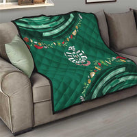 Mexico Football Quilt Aztec Eagle With Mini Floral Patterns