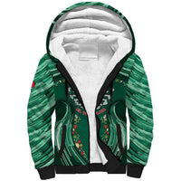 Custom Mexico Football Sherpa Hoodie Aztec Eagle With Mini Floral Patterns