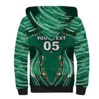 Custom Mexico Football Sherpa Hoodie Aztec Eagle With Mini Floral Patterns