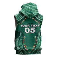 Custom Mexico Football Sleeveless Hoodie Aztec Eagle With Mini Floral Patterns