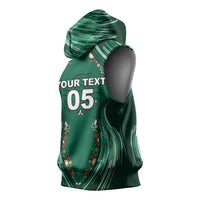Custom Mexico Football Sleeveless Hoodie Aztec Eagle With Mini Floral Patterns