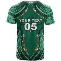 Custom Mexico Football T Shirt Aztec Eagle With Mini Floral Patterns