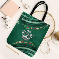 Mexico Football Tote Bag Aztec Eagle With Mini Floral Patterns
