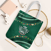 Mexico Football Tote Bag Aztec Eagle With Mini Floral Patterns