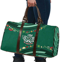 Mexico Football Travel Bag Aztec Eagle With Mini Floral Patterns