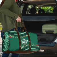 Mexico Football Travel Bag Aztec Eagle With Mini Floral Patterns