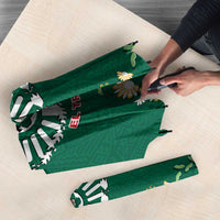 Mexico Football Umbrella Aztec Eagle With Mini Floral Patterns