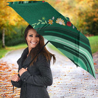 Mexico Football Umbrella Aztec Eagle With Mini Floral Patterns