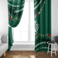 Mexico Football Window Curtain Aztec Eagle With Mini Floral Patterns