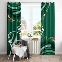 Mexico Football Window Curtain Aztec Eagle With Mini Floral Patterns