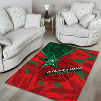 Morocco Football Area Rug Pentagram Red Lion African