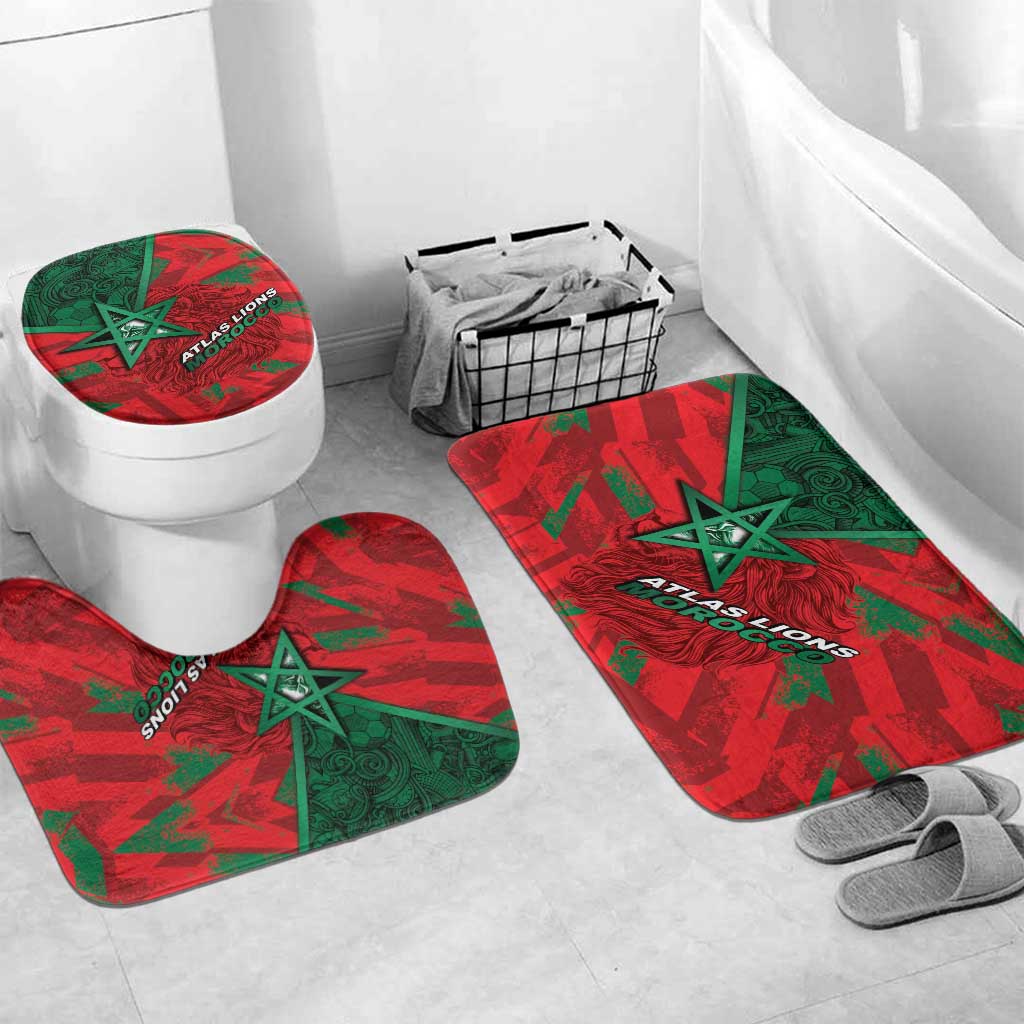Morocco Football Bathroom Set Pentagram Red Lion African