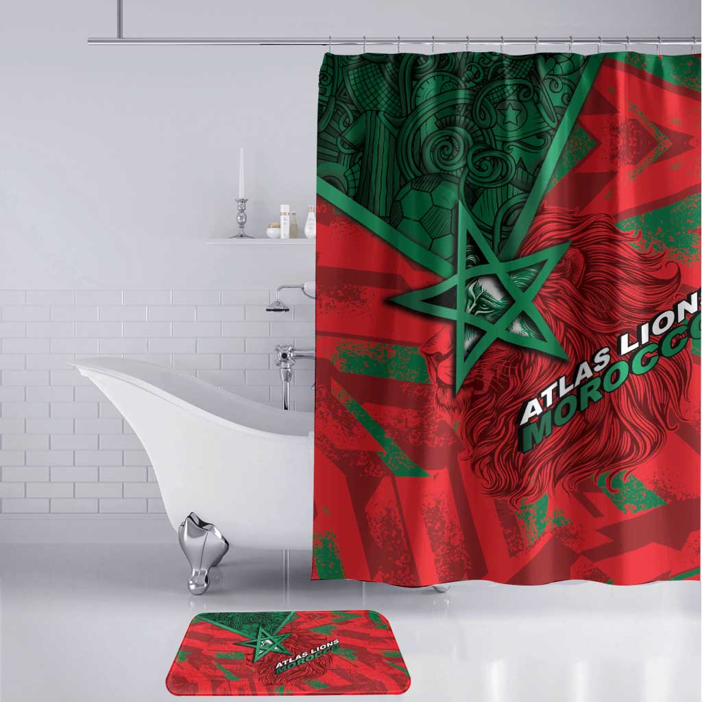 Morocco Football Bathroom Set Pentagram Red Lion African
