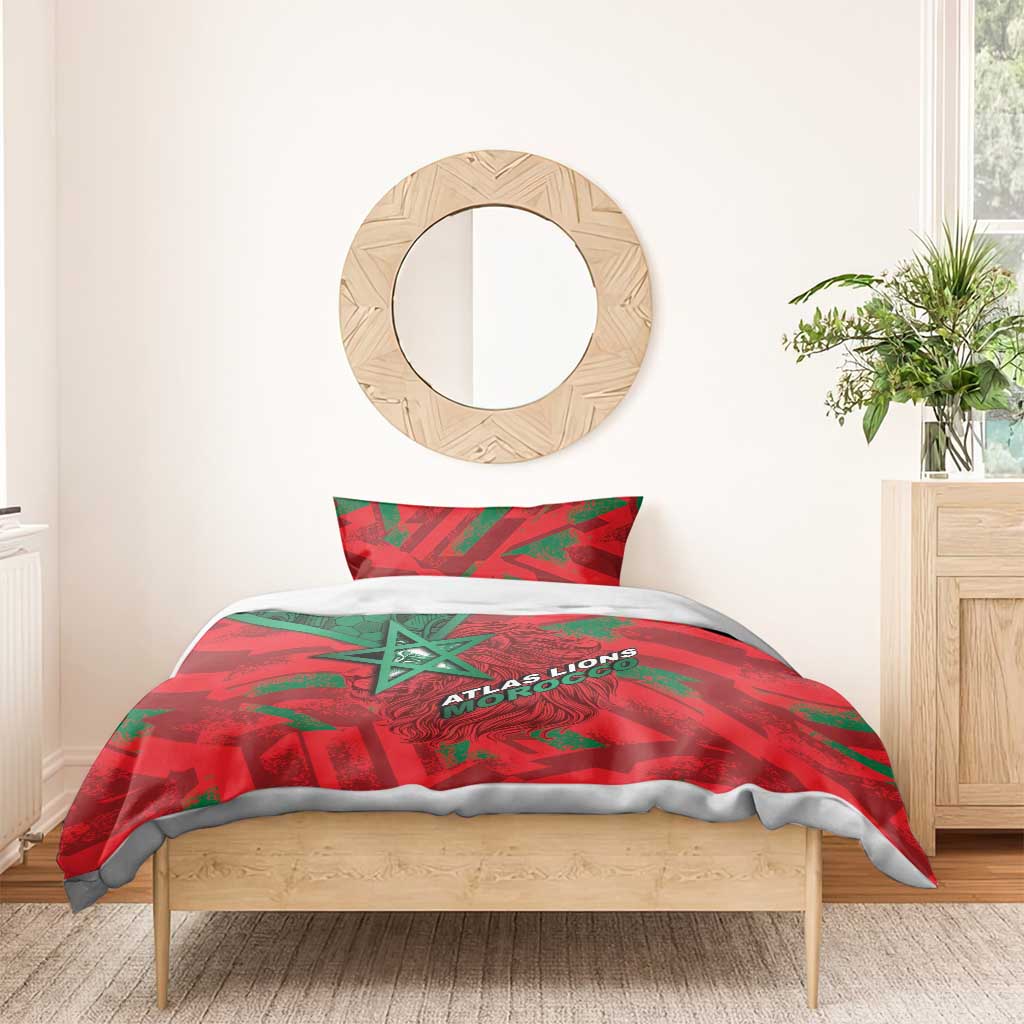 Morocco Football Bedding Set Pentagram Red Lion African