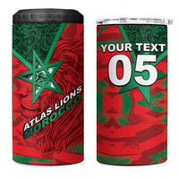 Custom Morocco Football 4 in 1 Can Cooler Tumbler Pentagram Red Lion African