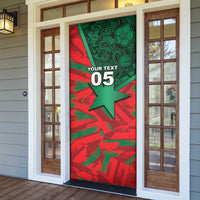 Custom Morocco Football Door Cover Pentagram Red Lion African