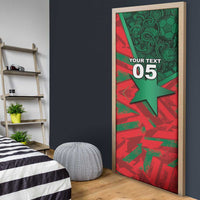 Custom Morocco Football Door Cover Pentagram Red Lion African