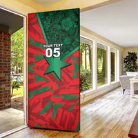 Custom Morocco Football Door Cover Pentagram Red Lion African