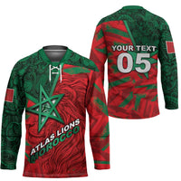 Custom Morocco Football Hockey Jersey Pentagram Red Lion African