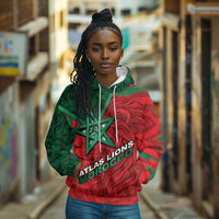 Custom Morocco Football Hoodie Pentagram Red Lion African