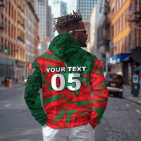 Custom Morocco Football Hoodie Pentagram Red Lion African