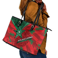 Morocco Football Leather Tote Bag Pentagram Red Lion African