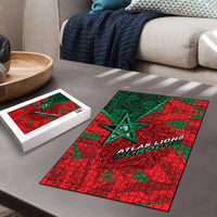 Morocco Football Puzzle Pentagram Red Lion African