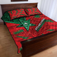 Morocco Football Quilt Bed Set Pentagram Red Lion African