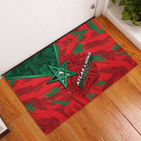 Morocco Football Rubber Doormat Pentagram Red Lion African