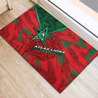 Morocco Football Rubber Doormat Pentagram Red Lion African