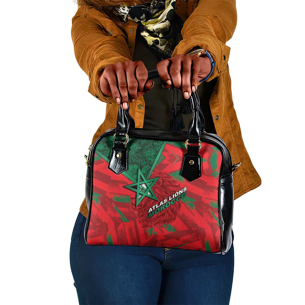 Morocco Football Shoulder Handbag Pentagram Red Lion African