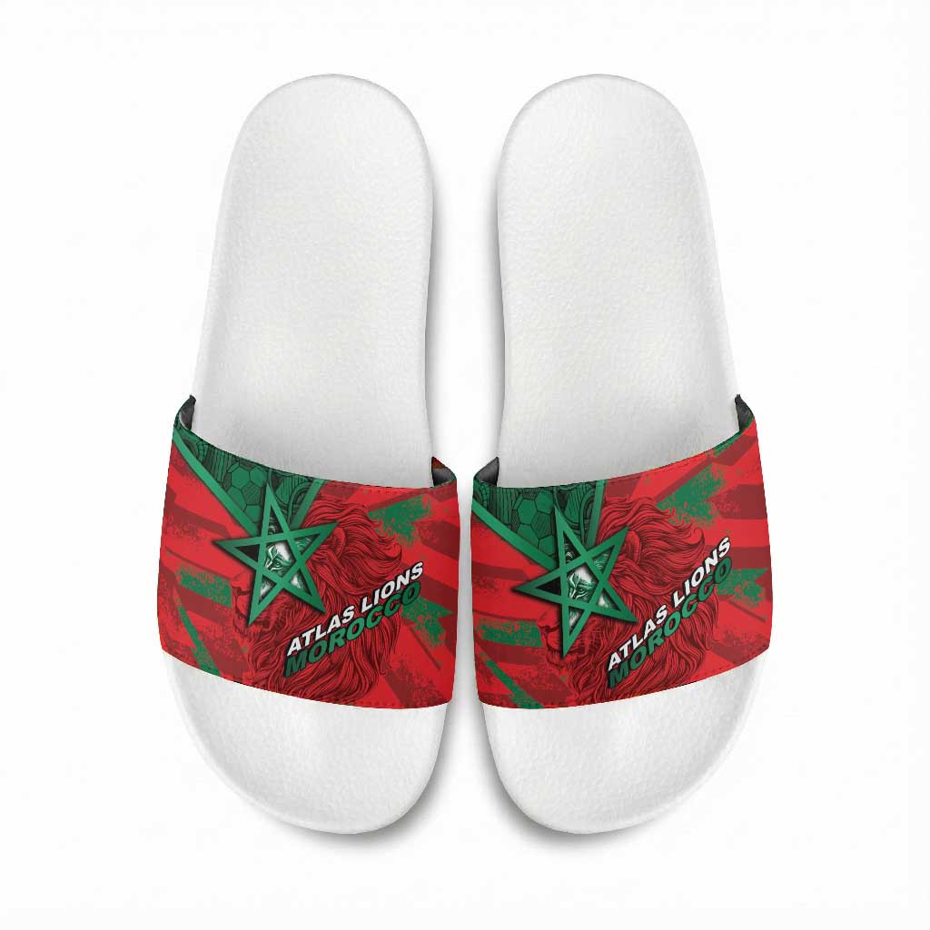 Morocco Football Slide Sandals Pentagram Red Lion African