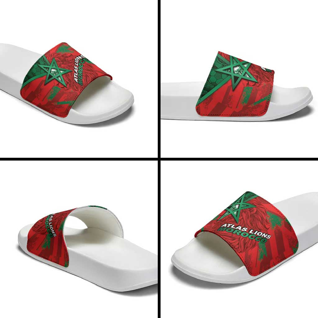 Morocco Football Slide Sandals Pentagram Red Lion African