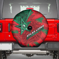 Morocco Football Spare Tire Cover Pentagram Red Lion African