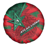 Morocco Football Spare Tire Cover Pentagram Red Lion African