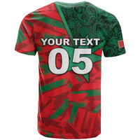 Custom Morocco Football T shirt Pentagram Red Lion African