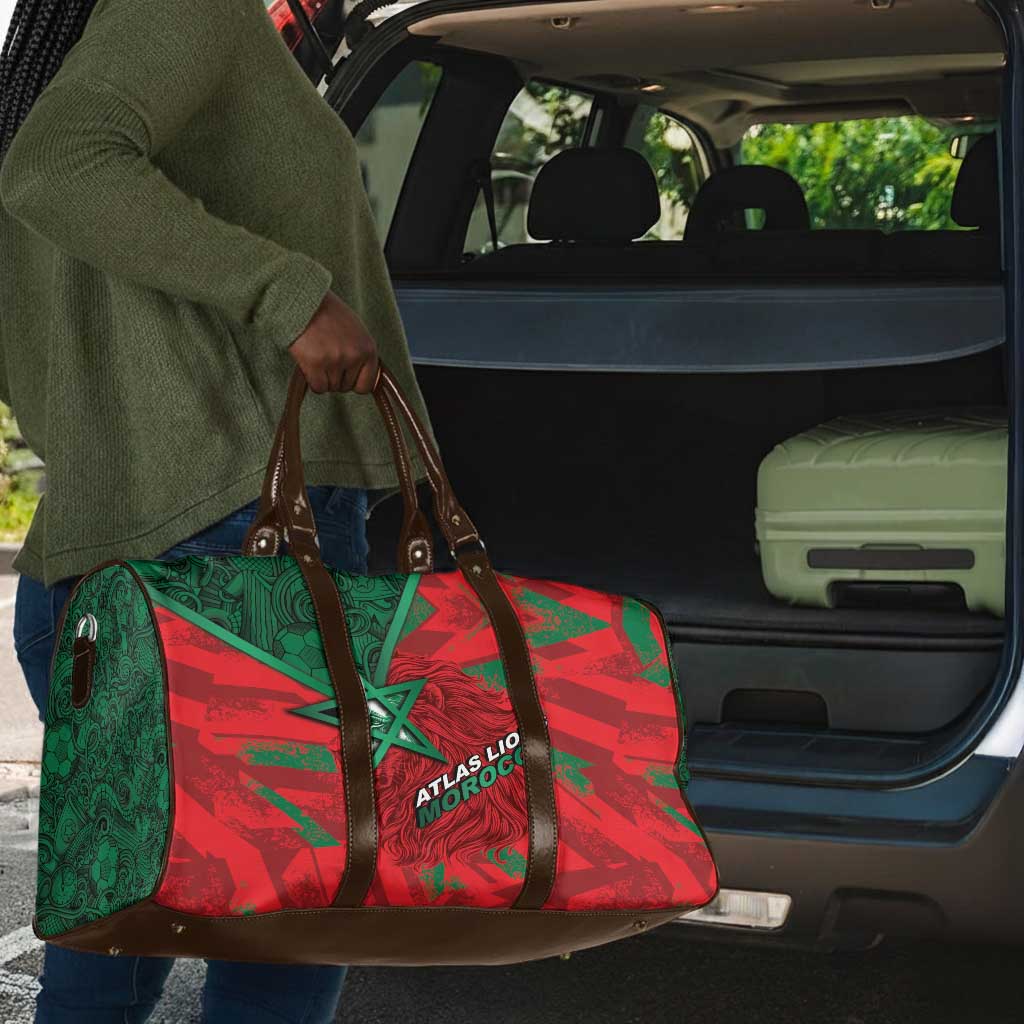 Morocco Football Travel Bag Pentagram Red Lion African