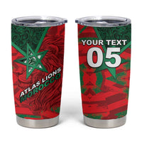 Custom Morocco Football Tumbler Cup Pentagram Red Lion African