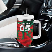 Custom Morocco Football Tumbler With Handle Pentagram Red Lion African